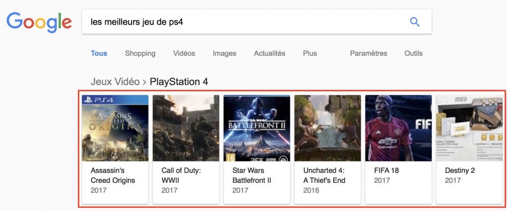 Les "meilleurs" dans les résultats de recherche
