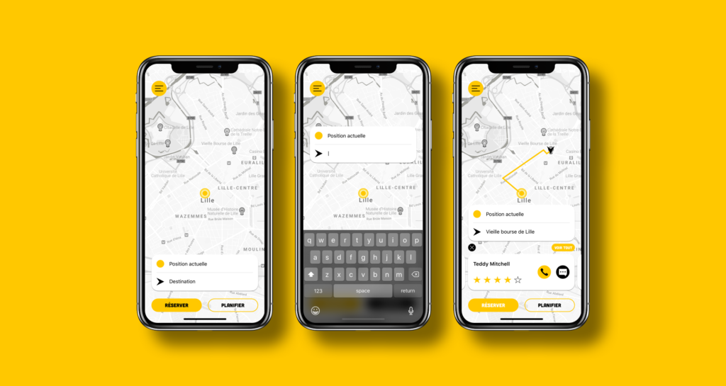 Callcab, écrans de présentation